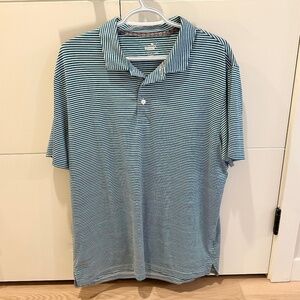 Puma Men's Striped Golf Polo Shirt - Size Large